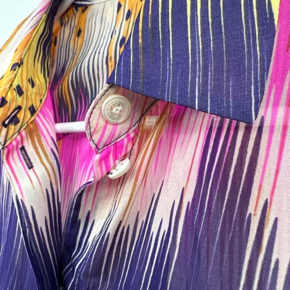 LEIFSDOTTIR ANTHROPOLOGIE Women's Sani Neon Silk Blouse US 0 - Picture 3 of 5